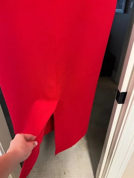 Aqua Bold Red V-Neck Midi Dress - Picture 4 of 4